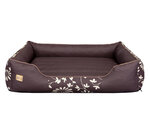 Hobbydog лежак Prestige XXL, коричневый с цветами