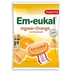 Em-eukal® Пастилки со вкусом имбиря и апельсина с витамином С и подсластителями, 75г цена и информация | Сладости | pigu.lt