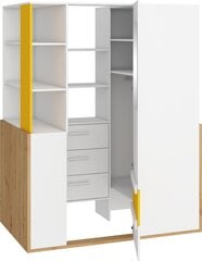 Шкаф Meblocross Hey 21, белый / желтый цена и информация | Детские шкафы | pigu.lt