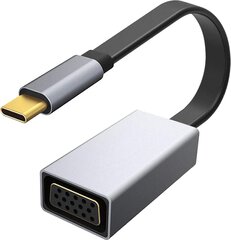 Platinet мультимедийный адаптер Type-C to VGA, черный цена и информация | Адаптеры, USB-разветвители | pigu.lt