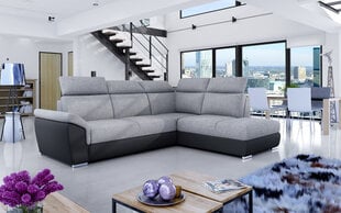Мягкий угловой диван Loreto, серый/черный цена и информация | Угловые диваны | pigu.lt