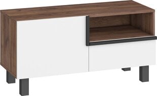 ТВ столик Meblocross Lars 08 1D1S, белый/темно-коричневый цена и информация |  Тумбы под телевизор | pigu.lt