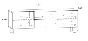 ТВ столик Meblocross Lars 09 2D1S, белый/коричневый цена и информация | Тумбы под телевизор | pigu.lt