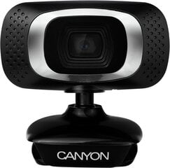 CANYON 720P HD webcam with USB2.0. connector  360° rotary view scope  1.0Mega pixels  Resolution 1280*720  viewing angle 60°  cable length 2 цена и информация | Компьютерные (Веб) камеры | pigu.lt