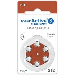 everActive Ultrasonic элементы для слуховых аппаратов PR41 312, 6 шт. цена и информация | Батарейки | pigu.lt