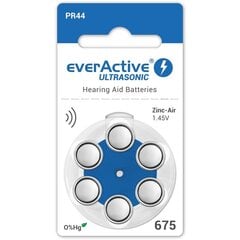 everActive Ultrasonic элементы для слуховых аппаратов PR44 675, 6 шт. цена и информация | Батарейки | pigu.lt