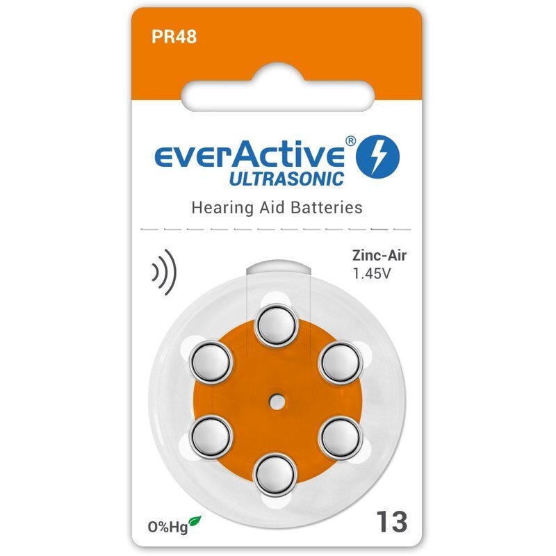 everActive Ultrasonic elementai klausos aparatams PR48 13, 6 vnt. цена и информация | Elementai | pigu.lt