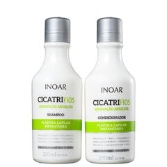 Pažeistus plaukus atkuriantis plaukų priežiūros rinkinys INOAR CicatriFios Duo Kit: šampūnas 250 ml + kondicionierius 250 ml kaina ir informacija | Šampūnai | pigu.lt