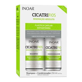 Pažeistus plaukus atkuriantis plaukų priežiūros rinkinys Inoar CicatriFios Duo Kit: šampūnas 250 ml + kondicionierius 250 ml kaina ir informacija | Šampūnai | pigu.lt