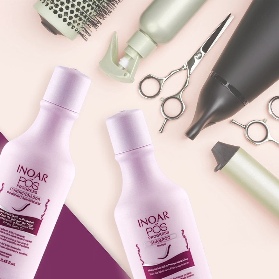 Rinkinys po procedūrų su keratinu INOAR Pos Progress Duo Kit: šampūnas 250 ml + kondicionierius 250 ml цена и информация | Šampūnai | pigu.lt