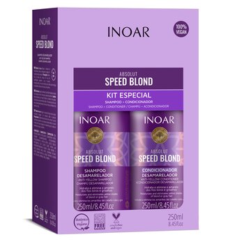 Geltonus tonus šalinantis plaukų priežiūros rinkinys Inoar Speed Blond Duo Kit: šampūnas, 250 ml + kondicionierius, 250 ml kaina ir informacija | Šampūnai | pigu.lt