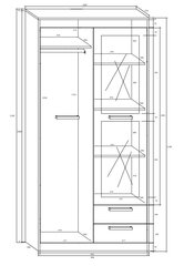 Spinta Meblocross Maximus 2D2S, ąžuolo/baltos spalvos kaina ir informacija | Spintos | pigu.lt