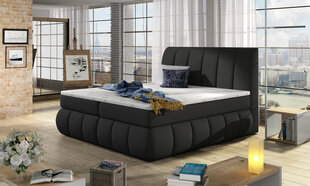 Кровать Vincenzo, 140х200 см, гобелен, черный цена и информация | Кровати | pigu.lt