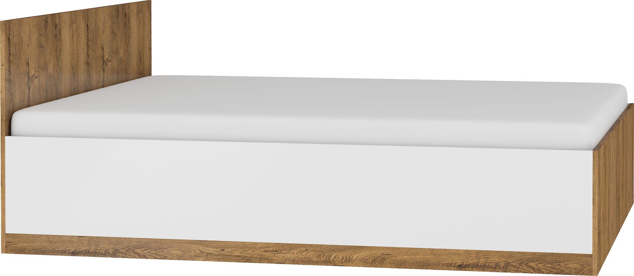 Lova Meblocross Maximus 160, 160x200 cm, tamsaus ąžuolo/baltos spalvos kaina ir informacija | Lovos | pigu.lt