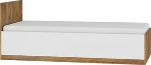 Lova Meblocross Maximus 90, 90x200 cm, tamsaus ąžuolo/baltos spalvos kaina ir informacija | Lovos | pigu.lt