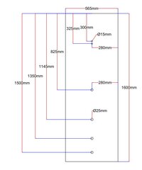 Dušo kabinos galinis stiklas 565x1600 mm juodas 5.29 kaina ir informacija | Dušo kabinos | pigu.lt