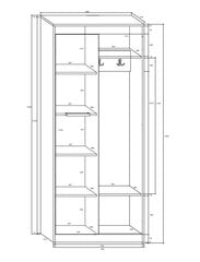 Шкаф Meblocross Maximus 1D, дубового/белого цвета цена и информация | Комплекты в прихожую | pigu.lt