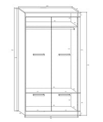 Шкаф Meblocross Maximus 4D, темно-дубового/белого цвета цена и информация | Шкафы | pigu.lt