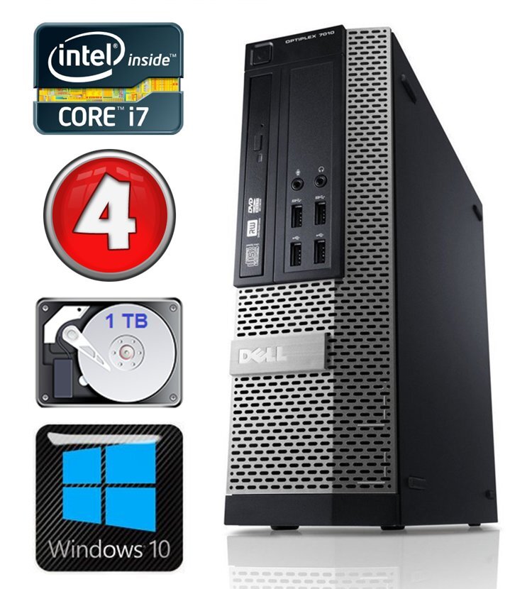 DELL 7010 SFF i7-3770 4GB 1TB DVD Win10 kaina ir informacija | Stacionarūs kompiuteriai | pigu.lt