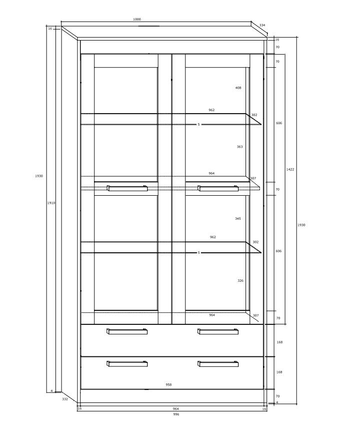 Vitrina Meblocross Maximus 2S, ąžuolo/baltos spalvos kaina ir informacija | Vitrinos, indaujos | pigu.lt