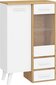 Vitrina Meblocross Nordis 1D2SW, ąžuolo/baltos spalvos kaina ir informacija | Vitrinos, indaujos | pigu.lt