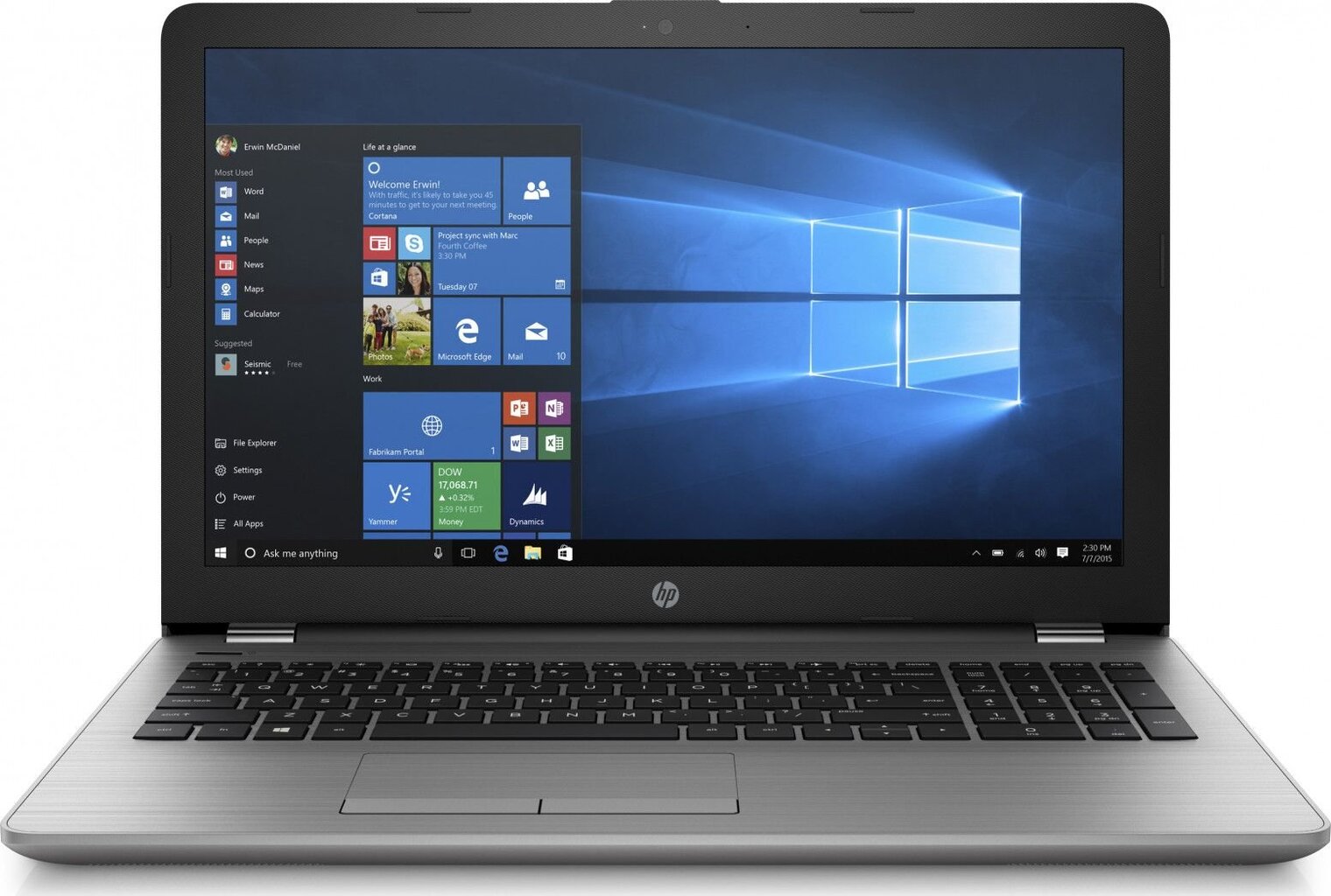 HP Laptop Hp 250 G6 15,6"HD | i3-7020U | 4GB | HDD 1TB | IntelHD | Windows 10 (3VK53EA) цена и информация | Nešiojami kompiuteriai | pigu.lt