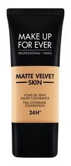 Matinis makiažo pagrindas Make Up For Ever Matte Velvet Skin Liquid Full Coverage Foundation 24H, 30 ml, Y - 375 Golden Sand цена и информация | Пудры, базы под макияж | pigu.lt