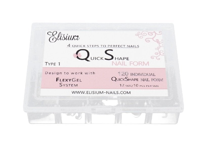 Nagų priauginimo formos Elisium Quick Shape Type1, 120 vnt. kaina ir informacija | Manikiūro, pedikiūro priemonės | pigu.lt