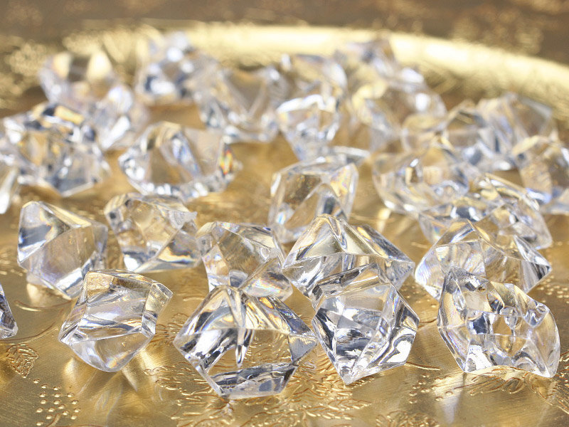 Stalo dekoracija kristalai, skaidrūs, 25 x 21 mm (1 dėž/ 30 pak) (1 pak/ 50 vnt) цена и информация | Dekoracijos šventėms | pigu.lt