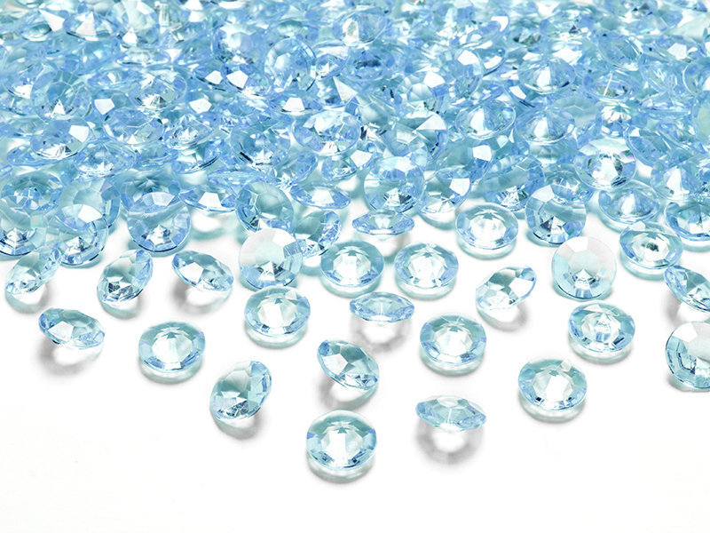 Stalo dekoracija kristalai Diamond, 12 mm, turkio spalvos, 1 dėž/30 pak (1 pak/100 vnt) kaina ir informacija | Dekoracijos šventėms | pigu.lt