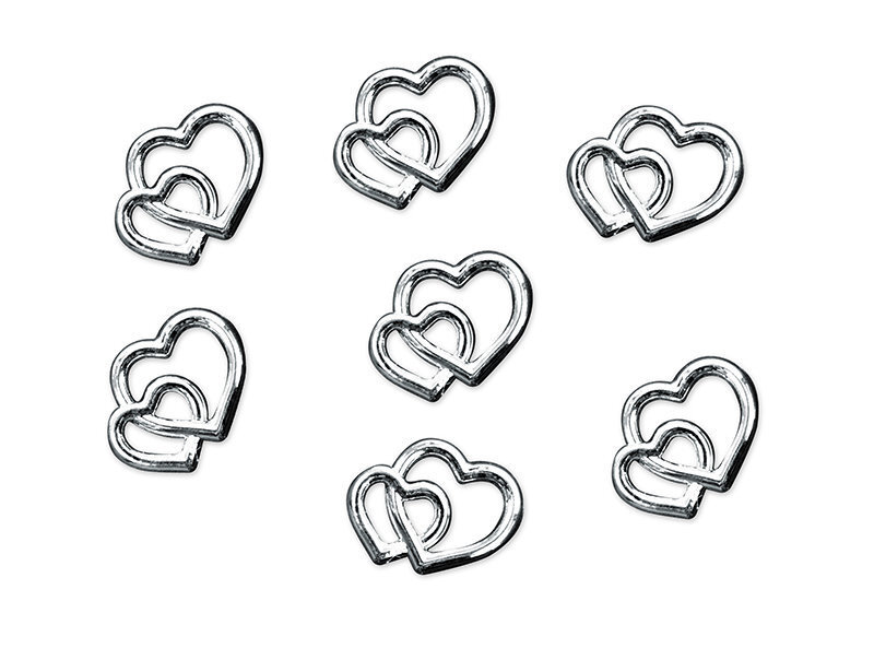 Dekoracijos Hearts, sidabrinės, 10mm (1 pak/ 25 vnt) цена и информация | Dekoracijos šventėms | pigu.lt