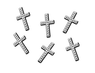 Dekoracijos Cross, sidabrinės, 27mm (1 pak/ 25 vnt) kaina ir informacija | Dekoracijos šventėms | pigu.lt