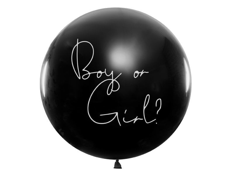 Balloon Gender Reveal - Boy 1m, juodas kaina ir informacija | Balionai | pigu.lt