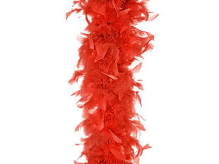 Боа из перьев, красное, 180 см (1 коробка/ 50 шт) цена и информация | Карнавальные костюмы | pigu.lt
