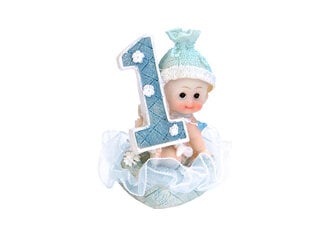 Papuošimas tortui Boy 1st Birthday, mėlynas , 7 cm kaina ir informacija | Vienkartiniai indai šventėms | pigu.lt