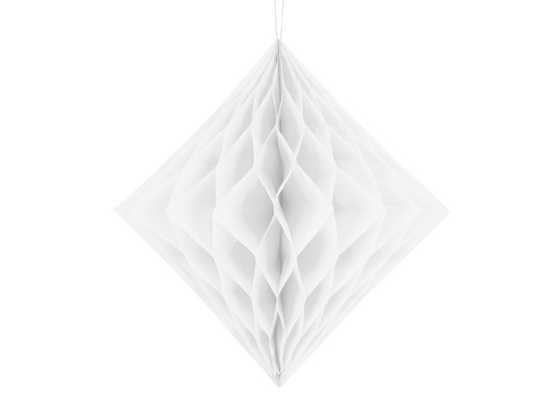 Koriukas dekoracija Diamond 20 cm, Balta, (1 pak/1 vnt) kaina ir informacija | Dekoracijos šventėms | pigu.lt