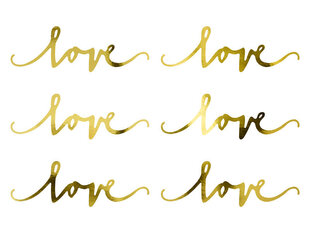 Karpiniai-popierinės dekoracijos Love gold 6x20cm (1 pak/ 6 vnt) kaina ir informacija | Dekoracijos šventėms | pigu.lt