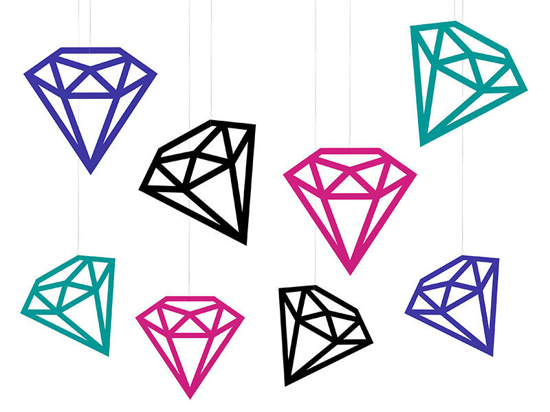 Kabančios dekoracijos Diamonds Mix, 1 dėž/40 pak (1 pak/8 vnt) цена и информация | Dekoracijos šventėms | pigu.lt