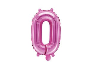 Folinis balionas Skaičius "0", 35 cm, rožinis kaina ir informacija | Balionai | pigu.lt
