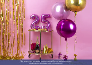 Folinis balionas Skaičius "1", 35 cm, rožinis kaina ir informacija | Balionai | pigu.lt