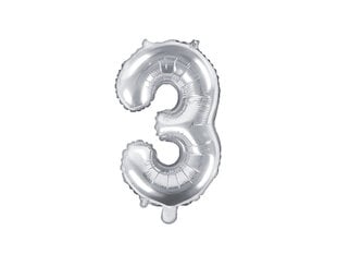 PartyDeco Folijos balionas - Nr. 3, 35 cm kaina ir informacija | Balionai | pigu.lt