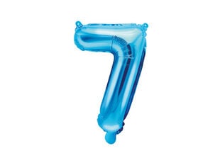 Folinis balionas Skaičius "7", 35 cm, mėlynas цена и информация | Шарики | pigu.lt