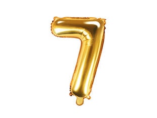 Foliniai balionai Skaičius "7", 35 cm, auksiniai, 50 vnt. kaina ir informacija | Balionai | pigu.lt