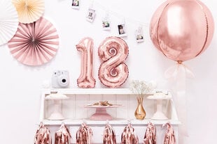 Foliniai balionai Skaičius "8", 35 cm, rožiniai/auksiniai, 50 vnt. цена и информация | Шарики | pigu.lt