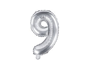 PartyDeco Folijos balionas - Nr. 9, 35 cm kaina ir informacija | Balionai | pigu.lt
