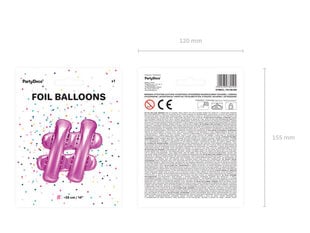 Folinis balionas #, 35 cm dark, rožinis   цена и информация | Шарики | pigu.lt