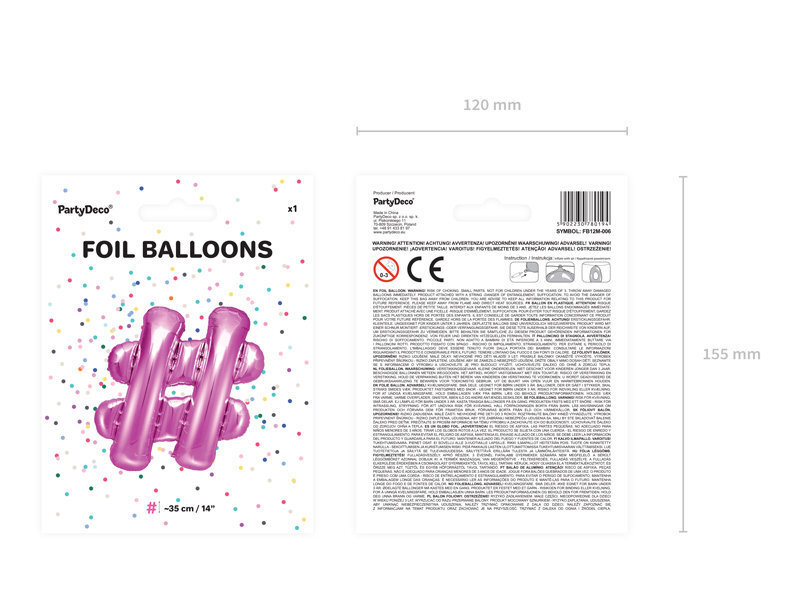 Foliniai balionai #, 35 cm dark, rožiniai, 50 vnt. kaina ir informacija | Balionai | pigu.lt