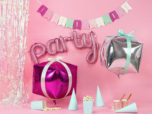 Foliniai balionai Cubic 35x35x35 cm dark, rožiniai, 50 vnt. цена и информация | Шарики | pigu.lt