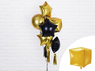 Folinis balionas Cubic 35x35x35 cm, auksinis kaina ir informacija | Balionai | pigu.lt