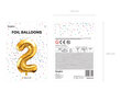 Folinis balionas Skaičius "2", 86 cm, auksinis цена и информация | Balionai | pigu.lt